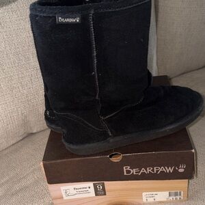 BearPaw Black Suede Classic Short Boots